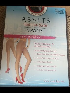 SPANX Assets Red Hot Label Sheer Shaping Pantyhose - Black